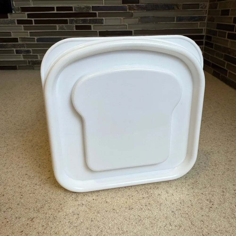 Vintage Buddeez Sandwich Bread Buddy Dispenser Clear Plastic Bread Box Container